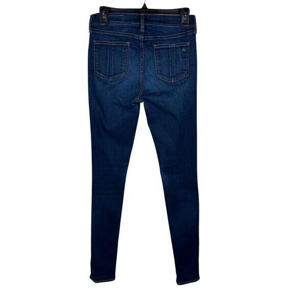 Rag & Bone SZ 27 High-Rise Skinny Jeans Zip-Fly Stretch Pocket Whiskered Bedford - Picture 4 of 11